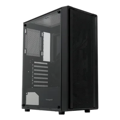 Корпус HSPD M530-TGBK, Mid Tower, Mesh, TG, без БП