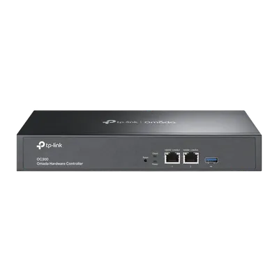 Контроллер TP-Link Omada hardware Controller OC300, 2 gigabit ethernet ports, 1 USB 3.0 port, managed up to 500 Omada Access Points/Switch/Gateway, support batch configuration, firmware upgradation, intelligent network monitoring and captive portal, easy management via Omada APP/Web UI/Cloud access.