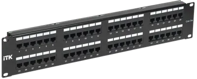 Патч-панель 2U кат.5Е UTP, 48 портов (IDC Dual) 2U патч-панель кат.5Е UTP, 48 портов (IDC Dual)