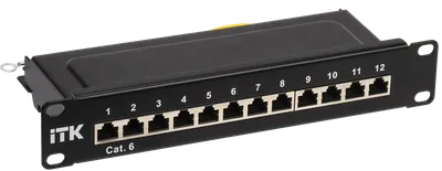 Патч-панель ITK PP12-1UC06S-D05-10, кат.6 STP, 12 портов, 10"
