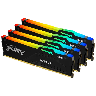 Память Kingston KF552C40BBAK4-128, DDR5, 4x32GB, 5200MHz, DIMM, RGB