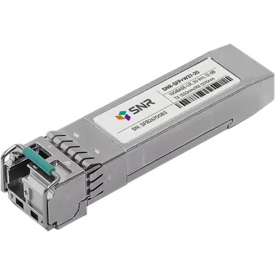 SNR SNR-SFP+W37-20 Одноволоконный модуль, SFP+ WDM 10GBASE-LR/LW, разъем LC, рабочая длина волны Tx/Rx: 1330/1270нм, дальность до 20км (12dB).