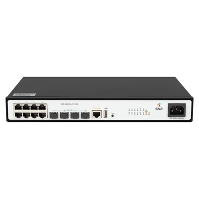 Коммутатор SNR SNR-S2989G-8TX-POE, L2+, 8×1GbE PoE, 4×10G SFP+, 125W