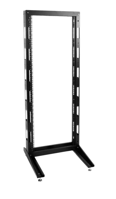 Стойка открытая ЦМО СТК-42-9005, 42U, 600×600мм, однорамная, чёрная