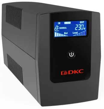 Линейно-интерактивный ИБП Info LCD, 800 ВА/480 Вт, 1/1, 3xIEC C13, USB + RJ45, LCD, 1x8Aч DKC (INFOLCD800I)