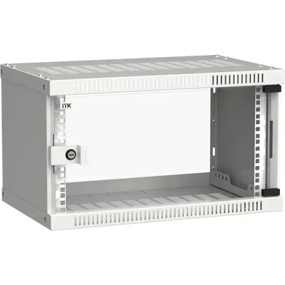Шкаф коммутационный ITK LWE3-06U64-GF, настенный, 6U, 600×450мм, стекло, серый