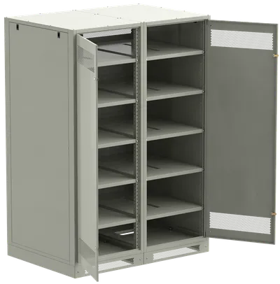Шкаф LINEA B (пустой) 2000х1400х950мм двустворчатая металлическая дверь серый
