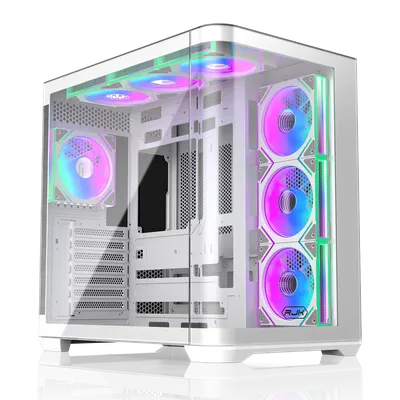 Корпус без блока питания Raijintek ATREUS BT7, Midi-Tower, TG, 7x120мм ARGB, 2xUSB-A 3.0 + 1xUSB Type-C , E-ATX, ATX, mATX, mITX White