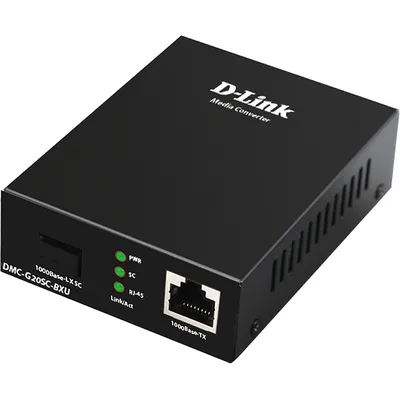 Медиаконвертер D-Link DMC-G20SC-BXU/A1A, RJ45/SFP, одномодовый, 20км