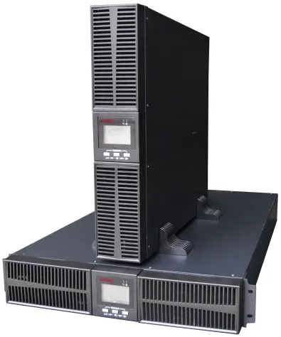 Онлайн ИБП ДКС серии Small Rackmount, 2000 ВА/1800 Вт, 1/1, 8xIEC C13, EPO, USB, RS-232, RJ45, Rack 2U, без АКБ, 9Ач