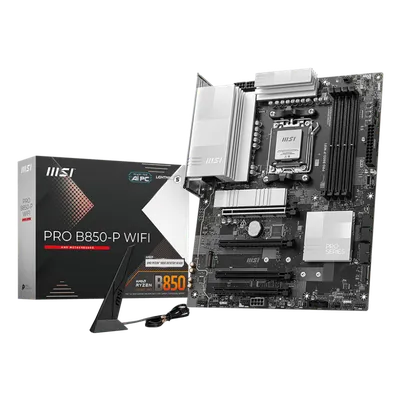 Материнская плата MSI PRO B850-P WIFI, AM5, AMD B850, 4xDDR5, 4xSATA, 3xM.2, 1xPCIe 5.0 x16, 1xPCIe 4.0 x4, 2xPCIe 3.0 x1, 1xHDMI, 1x5Gb LAN, Wi-Fi 7, 4xUSB 2.0, 1xUSB 3.2 Gen 1, 1xUSB 3.2 Gen 2, 2xUSB-C 3.2 Gen 2, 2x3.5 мм, 7.1, ATX