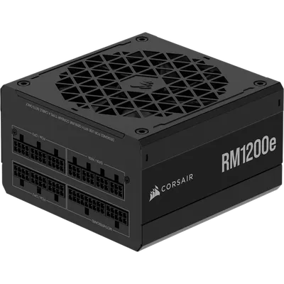 Блоки питания/ Power Supply Corsair RM1200e Low-Noise, Model RPS0189, 1200W 80+ Gold (ATX, 3.1, PCIe 5.1, Full modular, 1x24(20+4)pin, 1x12V-2x6, 1x16-pin PCIe, 2x4+4-pin CPU +12V (EPS), 4x4-pin Molex, 6x6+2-pin PCIe, 7xSATA3, Active, 140x140mm, 150x150x86mm, APFC, Power cable-EU, black)