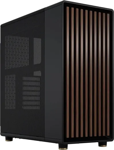 Корпус без блока питания/ Case Fractal Design North, Midi-Tower, 2x140mm, 2xUSB-A 3.2 + 1xUSB 3.2 Type-C ATX, mATX, mITX Wood panel, Charcoal Black