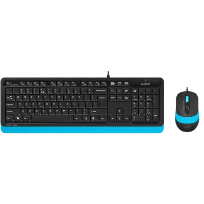 Клавиатура + мышь A4Tech F1010 BLUE, проводная, USB, русская/английская