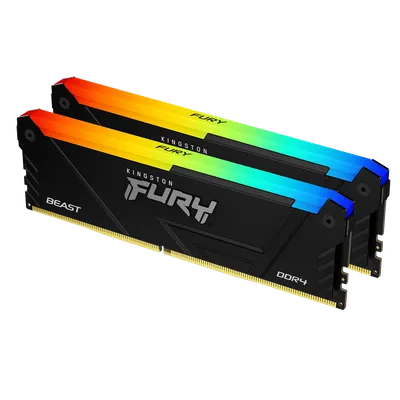 KF432C16BB12AK2/32 - Модуль памяти Kingston Fury Beast RGB KF432C16BB12AK2/32 DDR4 DIMM 32Gb(2x16Gb) 3200MHz CL16