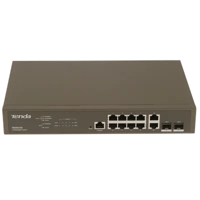 Коммутатор Tenda TEG5312F, управляемый, L3, 10×1GbE, 2×SFP
