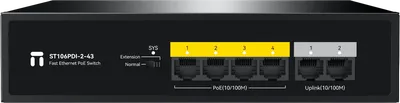 Коммутатор Netis ST106PDI-2-43, неуправляемый PoE, 4×FE PoE, 2×FE Uplink