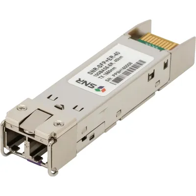 SNR SNR-SFP+ER-40 Двухволоконный модуль, SFP+ 10GBASE-ER/EW, разъем LC duplex, рабочая длина волны 1550нм, дальность до 40км (15dB).