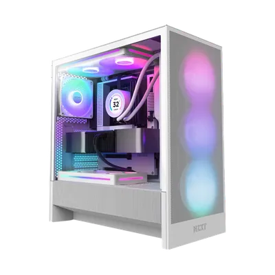 Корпус ПК NZXT CC-H52FW-R1, H5 Flow RGB, Midi-Tower, белый