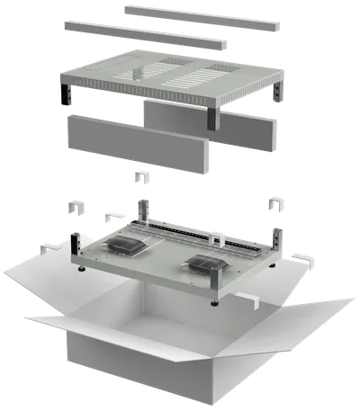 Комплект основание и крыша ITK LINEA E LE35-XXX61-X, 600×1000мм, 18-47U, серый