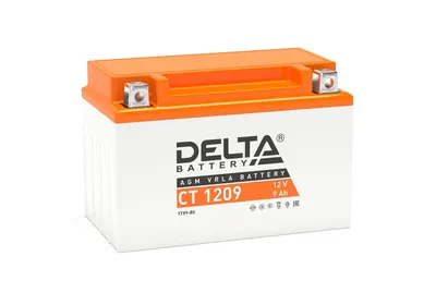 Аккумулятор Delta CT 1209, 12В, 9Ач, AGM, для мототехники