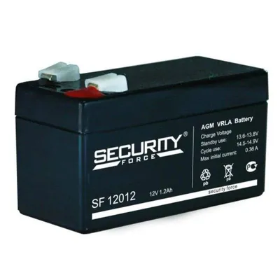 Аккумулятор Security Force SF 12012, 12В, 1.2Ач, AGM