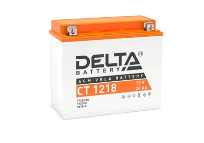 Аккумулятор Delta CT 1218, 12В, 20Ач, AGM