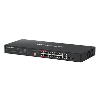 Коммутатор Mercusys MS120GP, 16×GbE PoE+, 2×GbE, 2×SFP, 1U