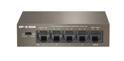 Коммутатор IP-COM F1105P-4-63W, неуправляемый PoE, 5×FE, PoE 58Вт