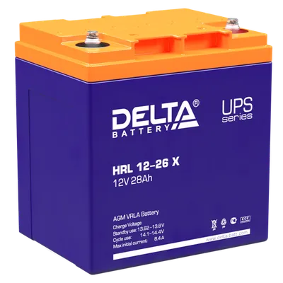 Аккумуляторная батарея DELTA Battery HRL 12-26 X, 12В, 26Ач, для ИБП