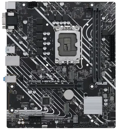 Материнская плата ASUS PRIME H610M-E D4-CSM, LGA1700, Intel H610, 2xDDR4, 4xSATA, 2xM.2, 1xPCIe 4.0 x16, 1xPCIe x1, DisplayPort, HDMI, D-Sub, 1x1Gb LAN, 3x3.5 мм, 7.1, microATX