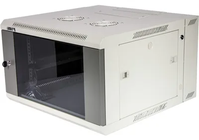 Шкаф LANMASTER TWT-CBW3G-22U-6X6-GY, настенный, 3-секционный, 22U, стеклянная дверь