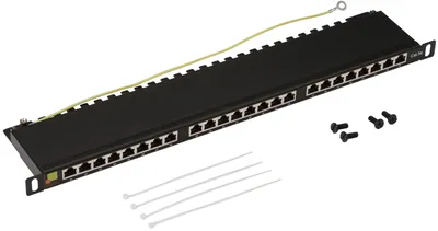 Патч-панель Lanmaster LAN-PPC24S5E, 24×RJ45, кат.5e, STP, 0.5U