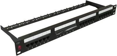 Патч-панель Sysmatrix PP 1901U.S245EU.M, 24 порта, кат.5e, UTP, 1U
