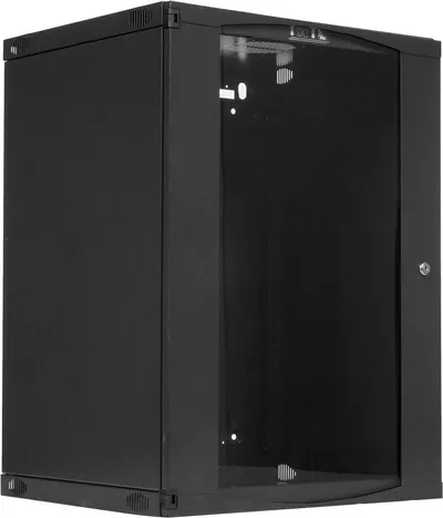 Шкаф коммутационный LANMASTER TWT-CBWNG-18U-6X6-BK, настенный, 18U, 550×600мм, стеклянная дверь, 60кг