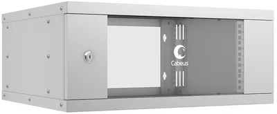 Шкаф телекоммуникационный настенный Cabeus WSC-05D-4U55/45, 4U, 19", стеклянная дверь, серый