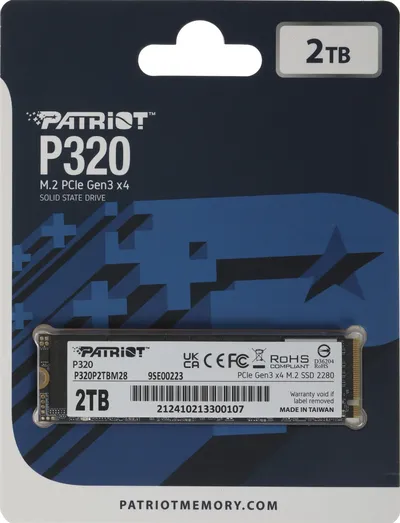 SSD Patriot P320P2TBM28, M.2, 2TB, 3000/2200МБ/с