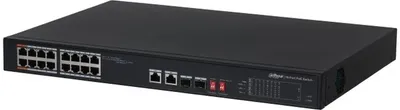 Коммутатор Dahua DH-S3218-16ET-135, 16×100M PoE, 2×Combo GbE/SFP, PoE 135 Вт