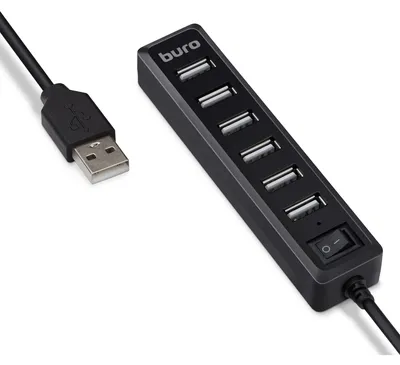 USB-хаб Buro BU-HUB7-1.0-U2.0, 7×USB 2.0, 1м
