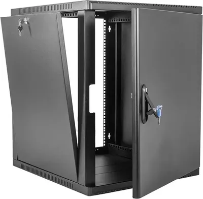 Шкаф коммутационный ЦМО (ШРН-9.350.1-9005) настенный 9U 600x350мм пер.дв.стал.лист 200кг черный 300мм 180град. 479мм IP20 металл