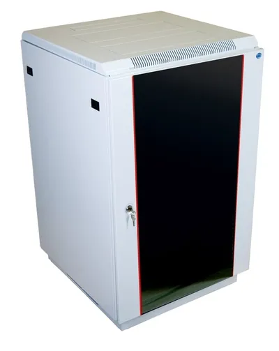 Шкаф коммутационный ЦМО ШТК-М-18.6.8-1ААА, 18U, 19", 600×800мм, дверь стекло, серый