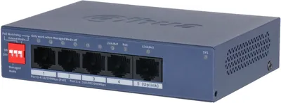 Коммутатор Dahua DH-CS4005-4ET1GT-36, 4×PoE 10/100, 1×GbE uplink, 40 Вт