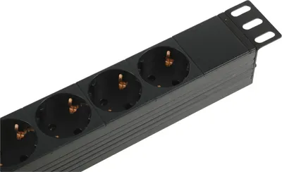 Блок PDU ITK PH12-7D1-P, 7×Schuko, 16А, 1U, чёрный