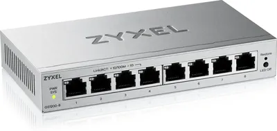 Коммутатор ZYXEL GS1200-8V3-EU0101F, 8×1GbE, настольный