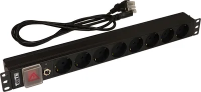 Блок розеток Lanmaster TWT-PDU19-10A8P-3.0, 8×Schuko, 10A, 1U, 3 м