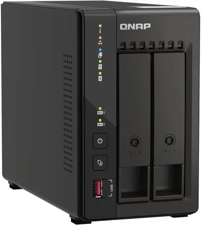 СХД QNAP TS-253E-8G, 2×SATA, Intel Celeron J6412, 8ГБ, 2×2.5GbE