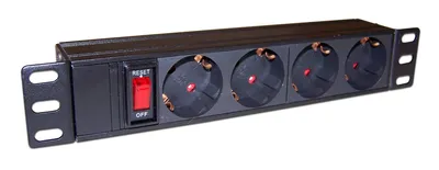 Блок розеток Lanmaster TWT-PDU10-10A4P, 10A, 4×Schuko, 1U, горизонтальный