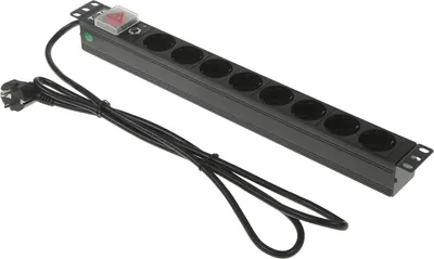 Блок розеток Lanmaster TWT-PDU19-16A8P-1.8, 1U, 8xSchuko, 16A, 1.8м