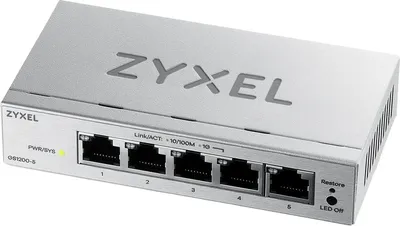 Коммутатор Zyxel GS1200-5V3-EU0101F, L2, 5×1GbE, настольный