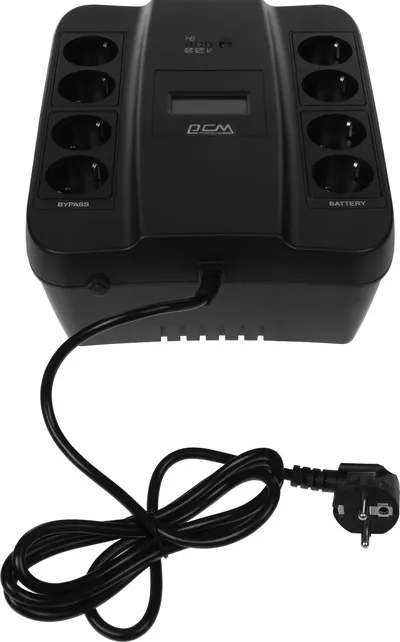 ИБП Powercom SPD-550U LCD USB, линейно-интерактивный, 550ВА/330Вт, 8 розеток